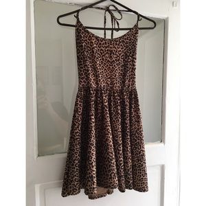 American Apparel Leopard-Print Halter Dress